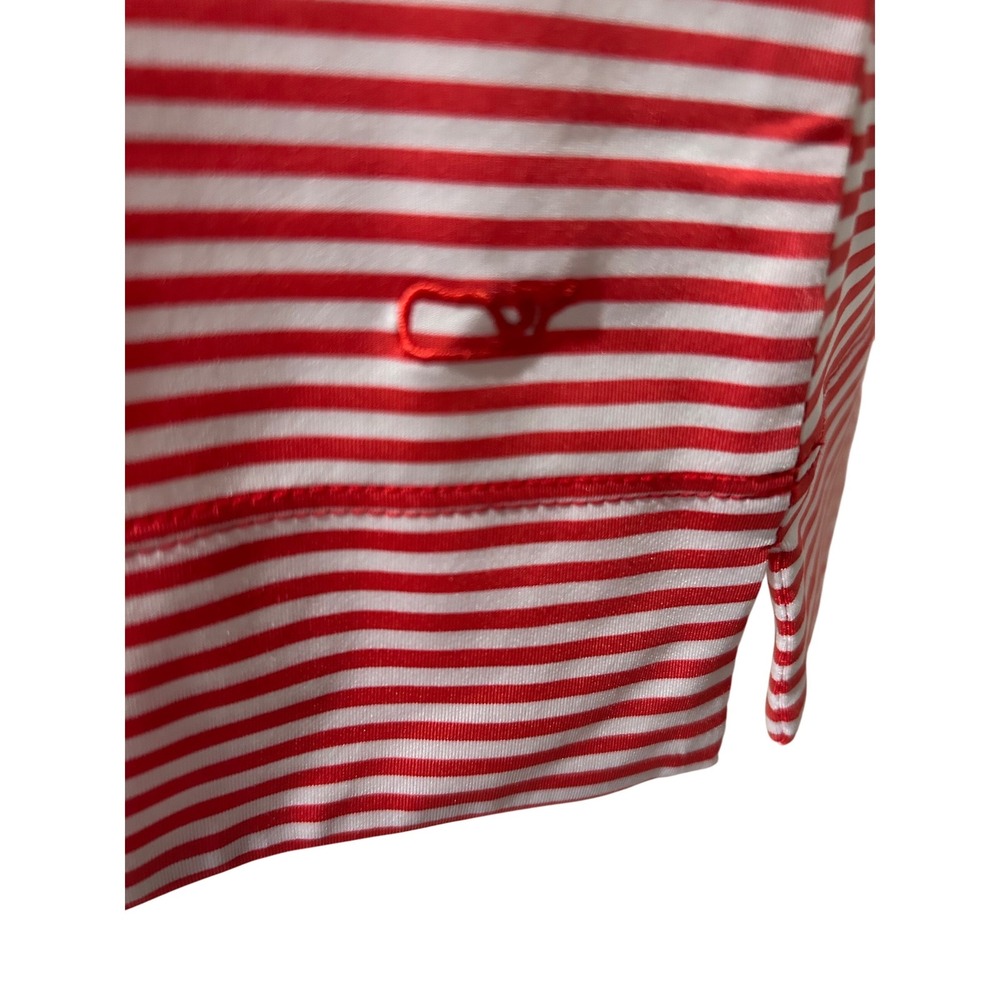 Vineyard Vines Performance Red White Striped Collared Shirt Dress Medium - Picture 5 of 8